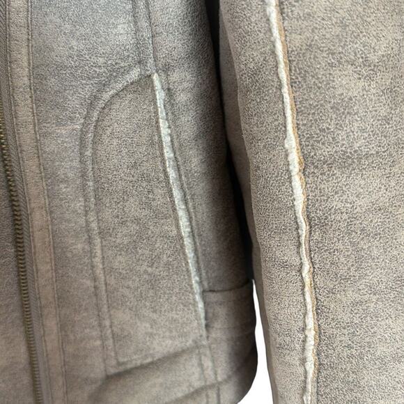 Miss Sixty Shearling Bomber Style Jacket w Asymmetrical Zipper - Vintage Jacket - Picture 4 of 11